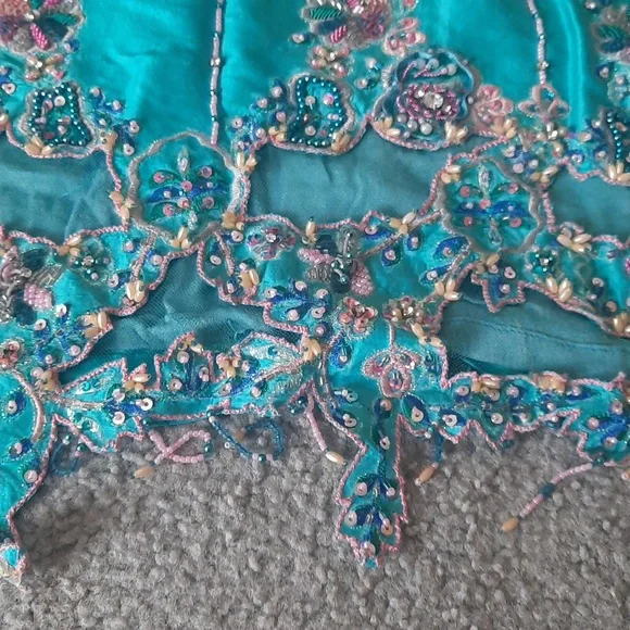 Aqua and pink salwar kameez - Picture 3 of 6